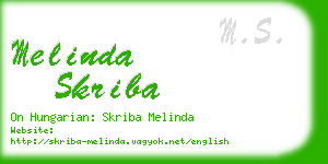 melinda skriba business card